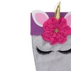 Northlight 20" White Unicorn Face Christmas Stocking with Purple Bow and Cuff - 3 of 3
