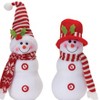 Plush Snowman with Hat and Scarf – 11.75"H & 13.75"H Christmas Figurines (Set of 2) Polyester Holiday Decor by Melrose - 3 of 3
