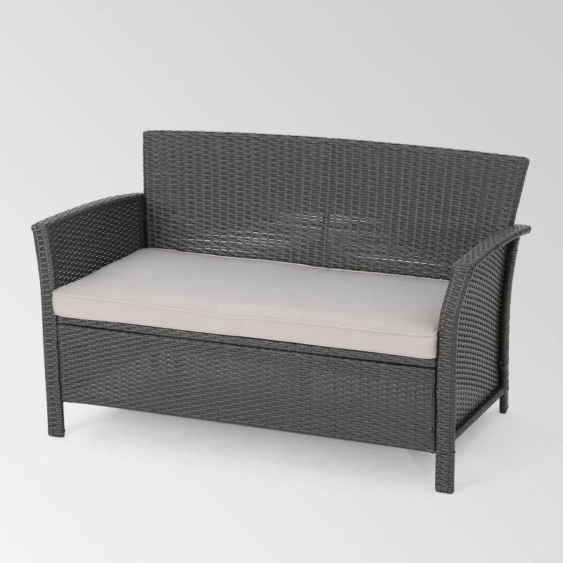 St. Lucia Wicker Loveseat - Gray - Christopher Knight Home, 1 of 8
