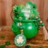 4E's Novelty St. Patrick’s Day Pot of Gold 8" Plastic Cauldron with Handle – Green Party Decoration, Table Centerpiece & Candy Bucket - 3 of 4