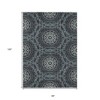 Charcoal Gray And Ivory Floral Medallion Washable Indoor Outdoor Area Rug - 3 of 4