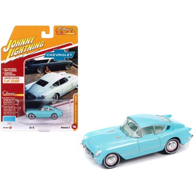 1954 Chevrolet Corvair Concept Car Sky Blue with Light Blue Interior Limited Edition 1/64 Diecast Model Car by Johnny Lightning