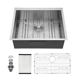 25 Inch Undermount Sink - 25inx22inx9in Undermount Stainless Steel Kitchen Sink 16 Gauge 9 Inch Deep Single Bowl Kitchen Sink Basin - 1 of 4