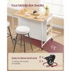 Kitchen Rolling Island Cart with 2 Drawers and Adjustable Shelves, 648 lb Capacity Mobile Workstation on Locking Wheels, 43.3" Wide, Beige and White - 2 of 4