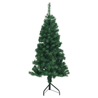 vidaXL Christmas Tree Decoration Corner Artificial Xmas Tree with Stand PVC - Green 5 x 2 ft