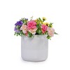 Set of 3 Modern Round Ceramic Planter Pots with Grid Design, Indoor and Outdoor Flower Pots for Home, Patio, Balcony or Garden–The Pop Home - 2 of 4
