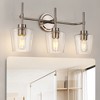 DORESshop 22 in. 3-Light Brushed Nickel Bathroom Vanity Light with Clear Glass Shades  Wall Light for Bathroom, Vanity, or Powder Room - 2 of 4