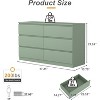 Modern Green 6-Drawer Double Dresser Roomy Storage Chest for Closet Bedroom Living Room - 2 of 4