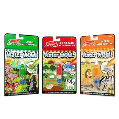 Safari Water Reveal Pad and On The Go Water Wow Connect the Dots Bundle Melissa & Doug Wow