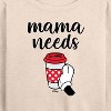 Women's - Disney - Mama Needs Coffee Lightweight French Terry Wide Neck Long Sleeve Shirt - 2 of 4