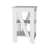 Kumasinova Nightstand with Storage Space,Modern 3-Tier End Table with Stylish Cross-Design for Bedroom,Living Room - 4 of 4