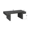 48" Rustic Industrial Rectangular Coffee Table with Reclaimed Wood Texture and H-Shape Base for Living Room–The Pop Home - 4 of 4