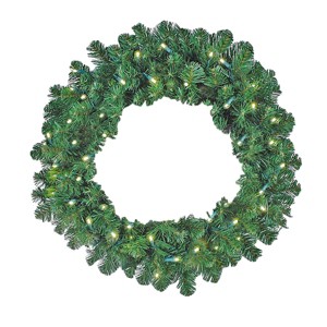 Novelty Lights LED Pre-Lit Artificial Christmas Wreath, Colorado Pine Greenery, Christmas Decoration - 1 of 4