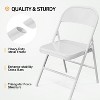 VINGLI Folding Chairs All Steel Metal Frame, Durable Portable and Versatile for Indoor Outdoor Use, White, Set of 4 - 4 of 4