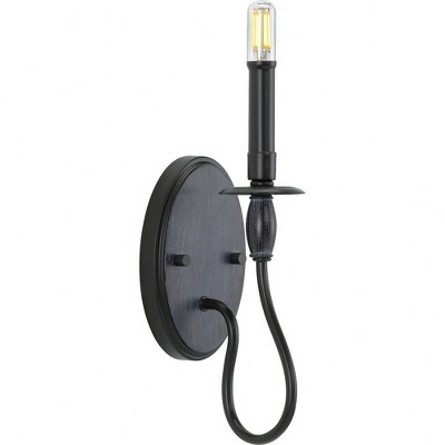 Progress Lighting Durrell 1-Light Wall Sconce, Matte Black, No Shade