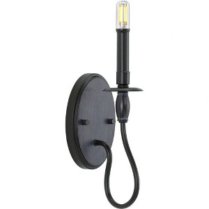 Progress Lighting Durrell 1-Light Wall Sconce, Matte Black, No Shade - 1 of 4