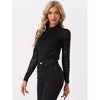 Allegra K Womens' Long Sleeve See Through Ruched Blouses - 3 of 4