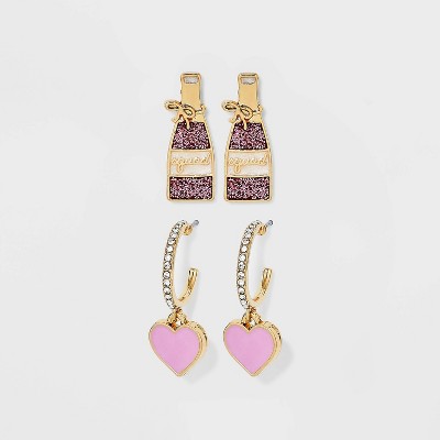 SUGARFIX by BaubleBar 'Yes Way Rose' Statement Earring Set - Pink