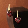 Ross-Simons Italian Murano Glass Tartan Heart Drop Earrings in 18kt Gold Over Sterling - 4 of 4
