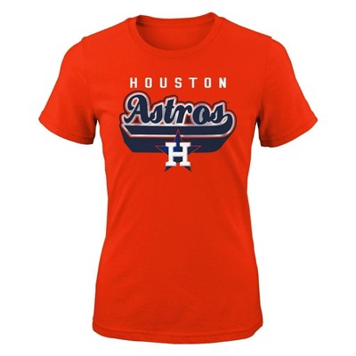 Houston Astros Shirt Women Small Gray Orange Baseball Outdoor Fanatics  Ladies A3