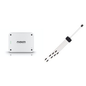 Fusion MS-AP41200 150w per channel RMS @4ohm Apollo 4 Channel Marine Amplifier with Fusion RCA Cable Dual Female To 8-way Male Splitter - 1 of 4