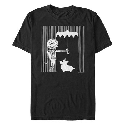 Men's Spider-Man: Far From Home Home Corgi Helps  T-Shirt - Black - 4X Large