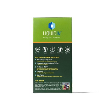 Liquid I.V. Energy Multiplier Vegan Powdered Dietary Supplement - Yuzu Pineapple - 10ct