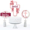 Big Dot of Happiness Pink Elegant Cross - Girl Religious Party Centerpiece Sticks - Table Toppers - Set of 15 - 3 of 4