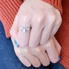 Slickblue Polished Stainless Steel CZ Ring - Clear Pear-Cut Three-Stone Design, Elegant & Lightweight, Size 5-10 - 3 of 4