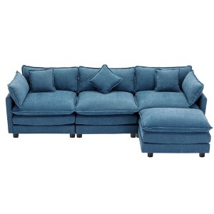 NicBex Modern 112.2" Chenille Sectional Sofa Modular L Shape Sofa Couch with Ottoman for Living Room Apartment - 1 of 4