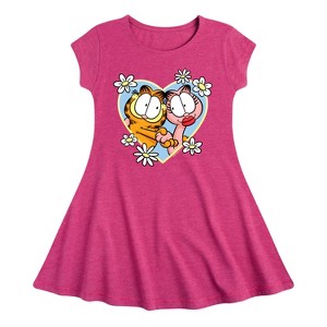 Girls' - Garfield - Arlene Heart Fit & Flair Cap Sleeve Dress - 1 of 2