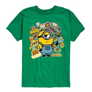 Boys' - Despicable Me - Minions Banana Sticker Collage Short Sleeve Graphic T-Shirt - 1 of 4