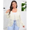 Women's Plus Size Tie Front Cardigan Sweaters Long Sleeve Bow Sweater Fall Winter Trendy Outerwear Tops - 4 of 4