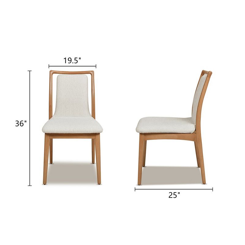 Jennifer Taylor Home Scandi Upholstered Natural Light Brown Wood Dining Chair, Set of 2, White Pepper Stain Resistant High Performance Polyester, 5 of 6