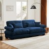 Large Straight Sectional Sofa,Modern Velvet Sectional Sofa With Waist Pillows And Throw Pillows,Comfortable Sofa For Living Room-Cuddlewood - 2 of 4