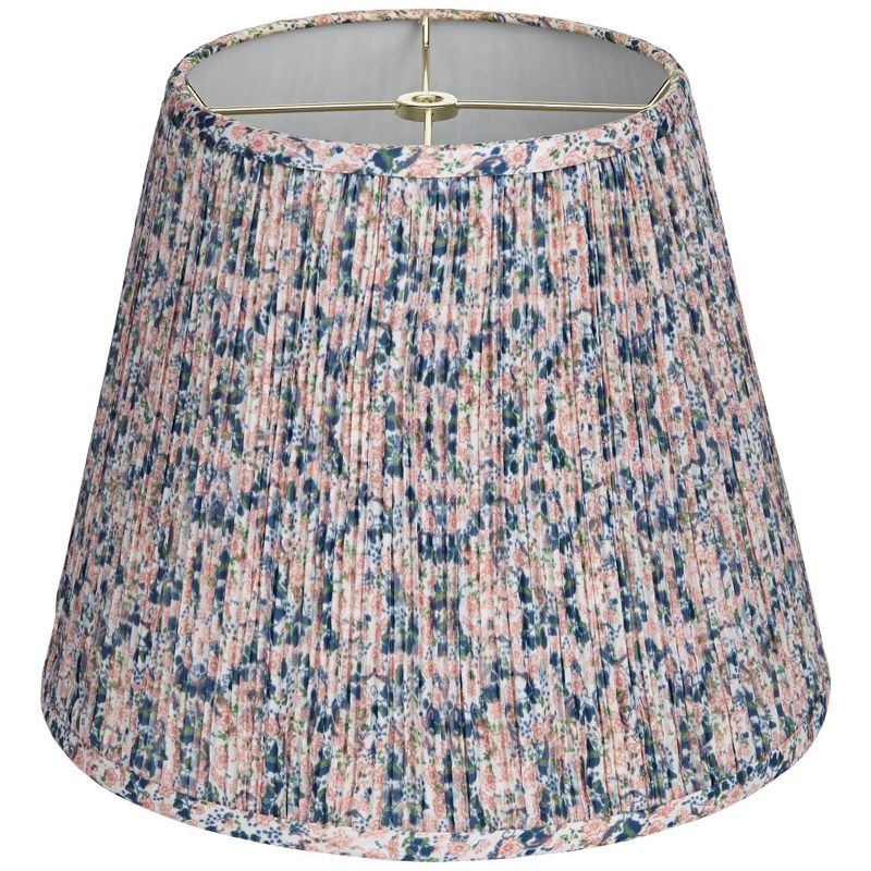 Springcrest Collection Hardback Shirred Empire Lamp Shade Pink Blue Floral Medium 8" Top x 13" Bottom x 11" Slant Spider with Harp and Finial Fitting, 5 of 9