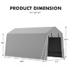 Motorcycle Storage Sheds 7x15 FT, Portable Shed with Rolled up Zipper Door, Waterproof, Storage Tent Heavy Duty for Motorcycle, Garden Tools, Grey - 2 of 4