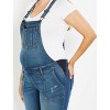 Women's Indigo Blue Side Panel Letdown Hem Maternity Overalls - Motherhood Maternity - image 3 of 4