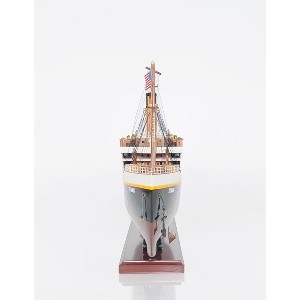 HomeRoots 13" Black and White Solid Wood Hand Painted 1912 RMS Titanic Lights Model Boat - 1 of 4