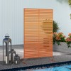 Outsunny Decorative Metal Outdoor Privacy Screen, Freestanding Privacy Fence Screen Outdoor Divider with Stand, 78" H x 48" W - 2 of 4