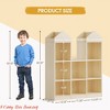 Nursery Toy Storage Organizer 8-Cubby Kids Bookshelf Natural Bookcase Toddlers Playhouse Cabinet Shelf for Boys Girls Wooden Cubby Storage Toy Shelf - 2 of 4
