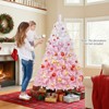 Tangkula Artificial Christmas Tree Hinged Snow Flocked Xmas Tree w/ 456/820/1264/1774 Branch Tips - 3 of 4