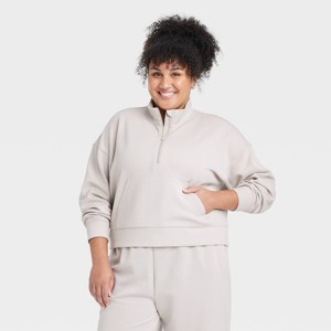 Women's Airy Sleek Ribbed 1/2 Zip Pullover - All In Motion™ - 1 of 3