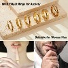 Fidget Rings for Anxiety 6pcs Stainless Steel Spinner Ring Anti Ring Spinning Moon Star Cool Stress Relieveing CZ Rings for Women Men Band Rings Set - 3 of 4
