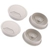 Unique Bargains Hard Plastic Cable Tidy Desk Wire Grommet Cable Hole Cover for Home and Office, Fit 60mm Hole Gray 4 Pcs - 4 of 4