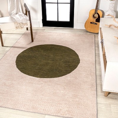 Cirkel Minimalist Geometric Dot Machine-washable Area Rug - Jonathan Y ...