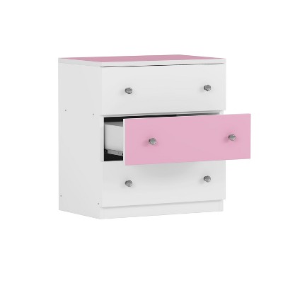 Bella Depot 3-Drawer Wooden Nightstand with Colorblock Design