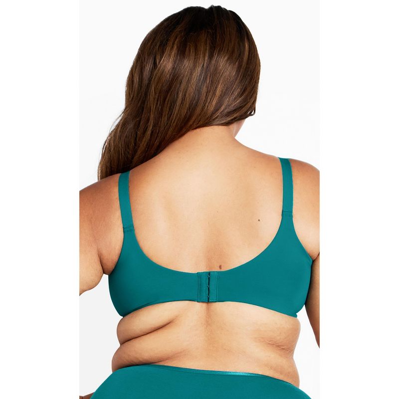 Women's Plus Size Fashion Smooth Back Bra - deep teal | AVENUE, 3 of 5