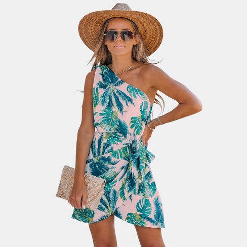 Women's Tropical One-shoulder Mini Dress - Cupshe : Target