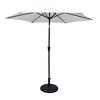 TiramisuBest 8.8ft Outdoor Aluminum Patio Market Umbrella with Push Button Tilt & Crank Lift - 42lbs Round Resin Base - Creme - 2 of 4